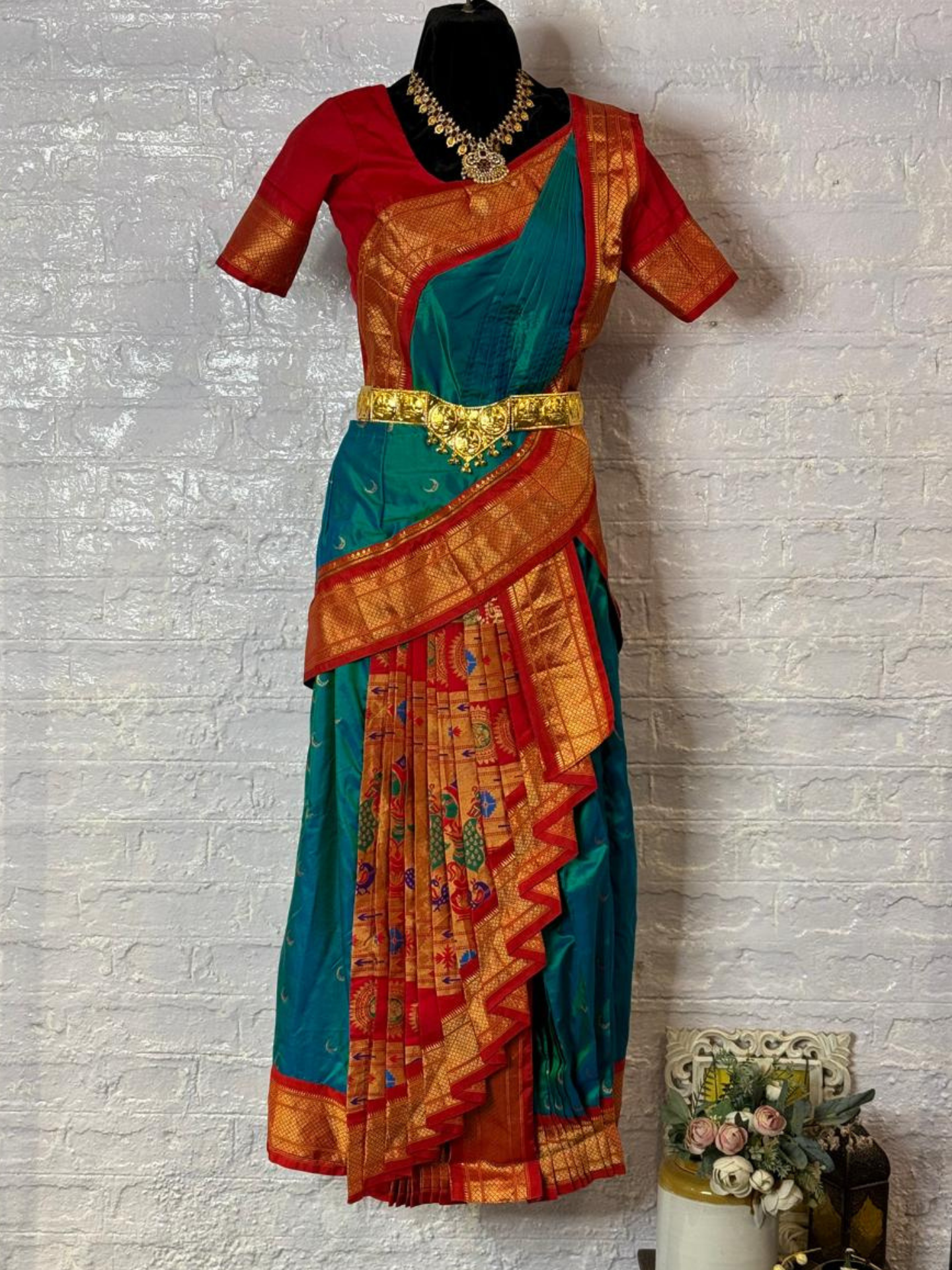 Pure Silk Paithani Bharatnatyam Costume | L