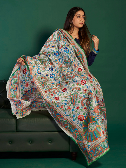 Kantha Silk Dupatta