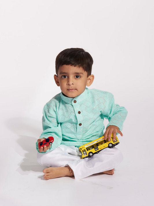 Sky Blue Kurta Pyjama for Boys