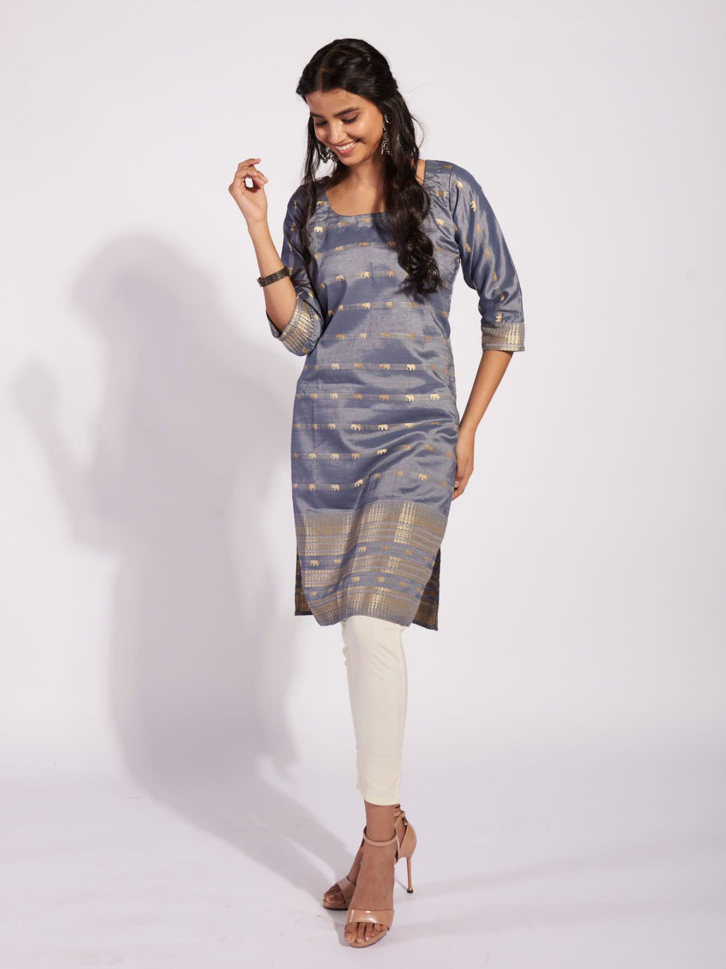 Royal Elephants Kurti Set