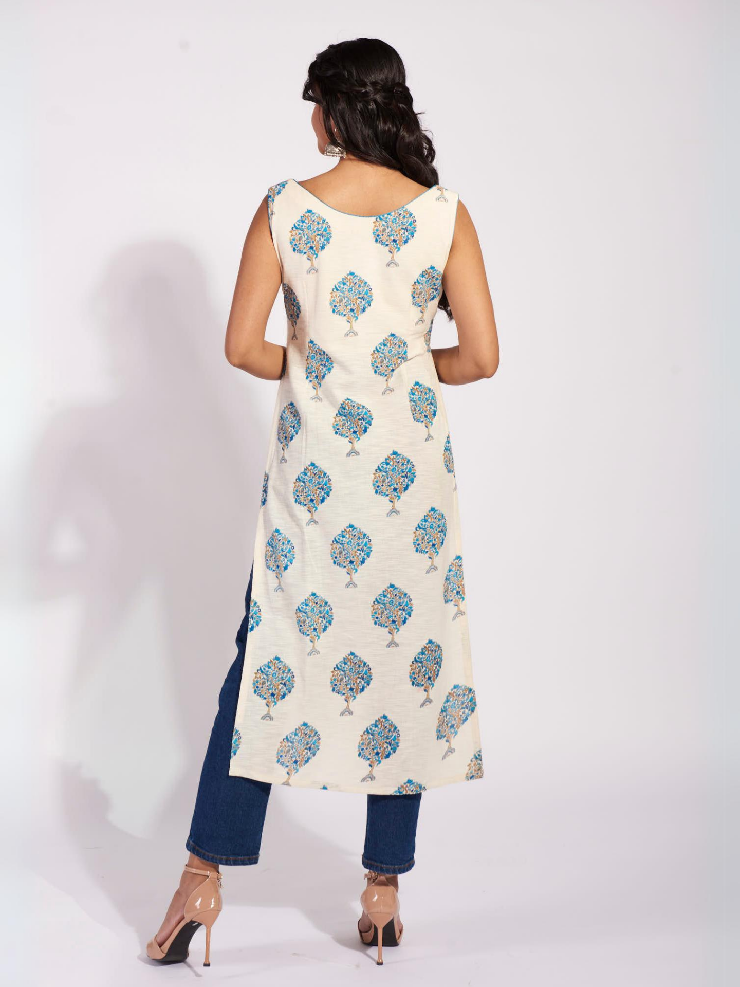 Serene Bluewood Sleeveless Kurti