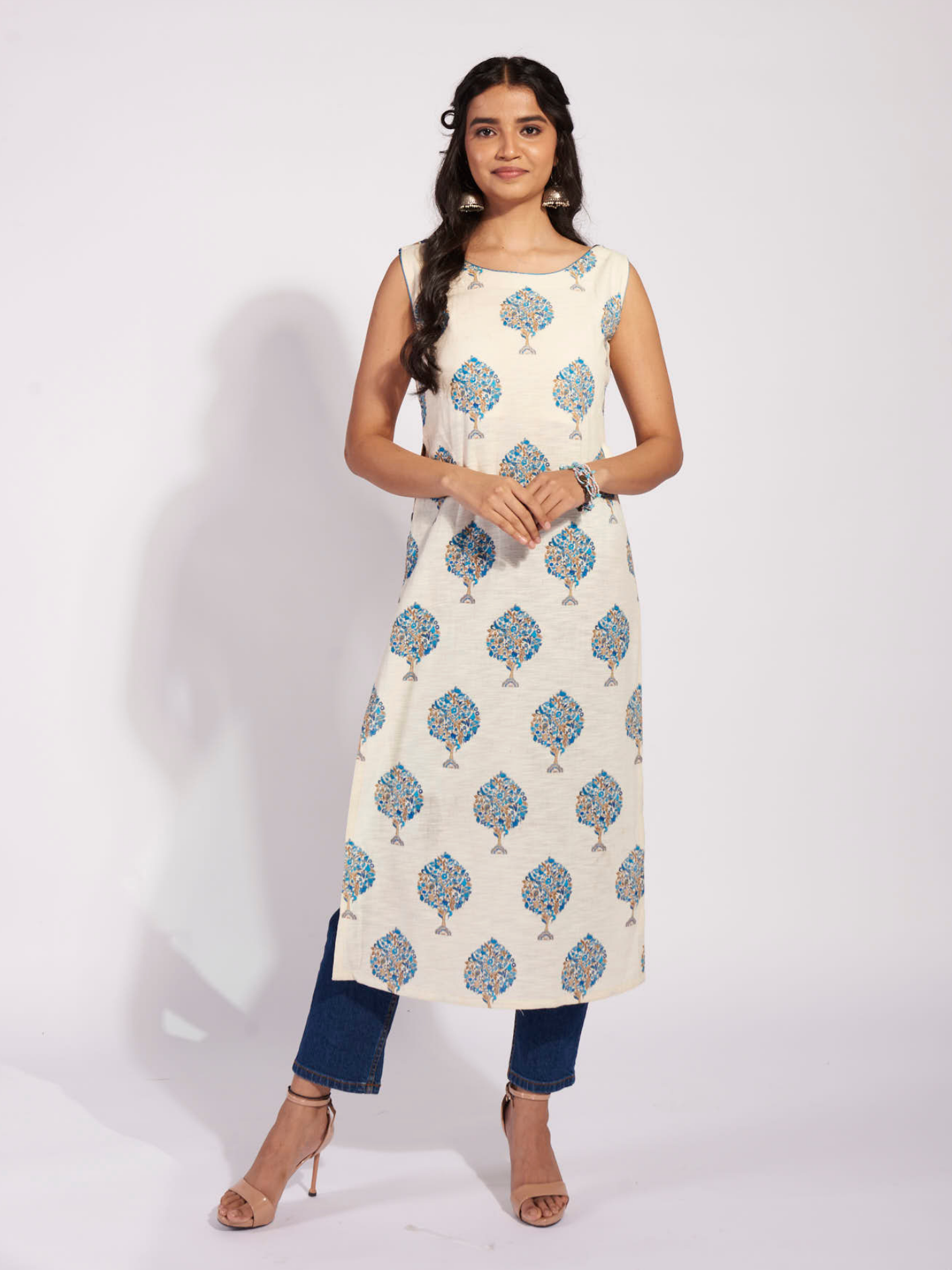 Serene Bluewood Sleeveless Kurti