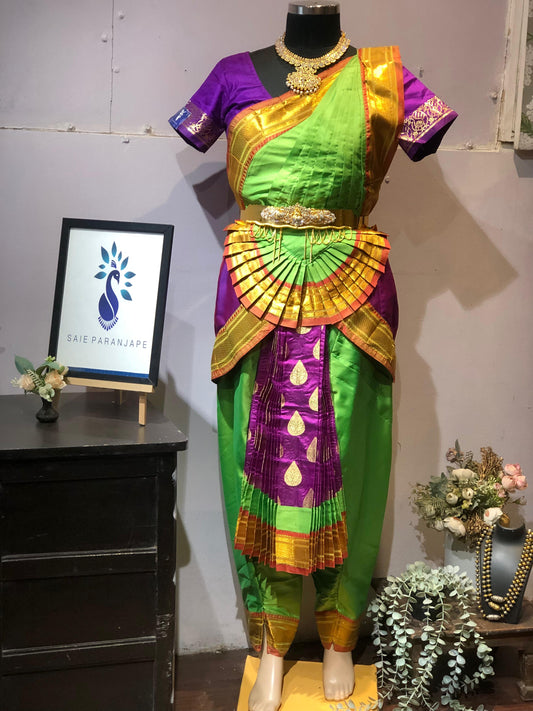 Semi-silk Bharatnatyam costume