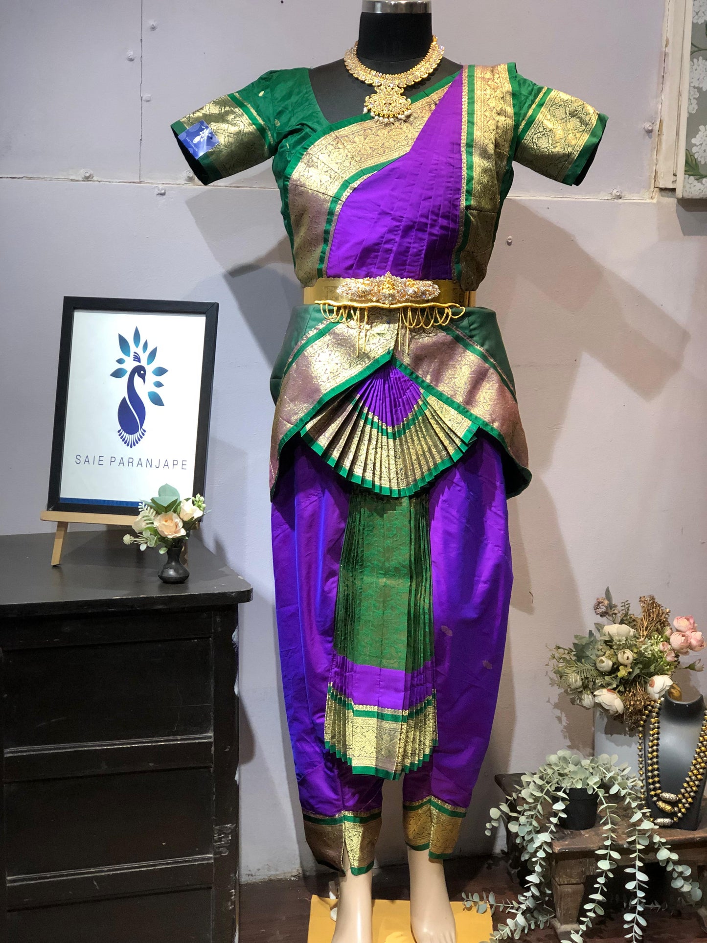 Semi-Silk Paithani Bharatnatyam costume