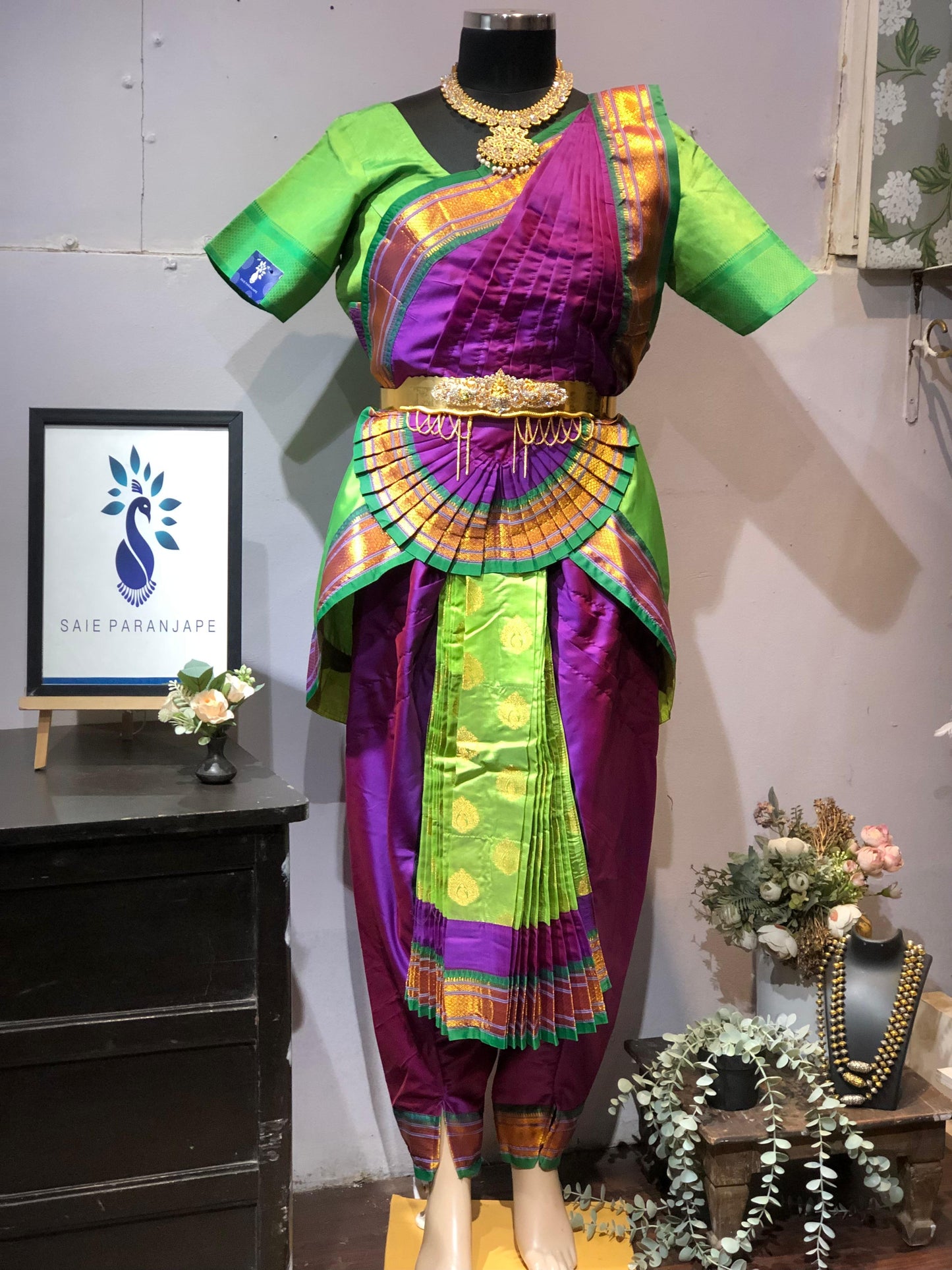 Semi-Silk Paithani Bharatnatyam costume