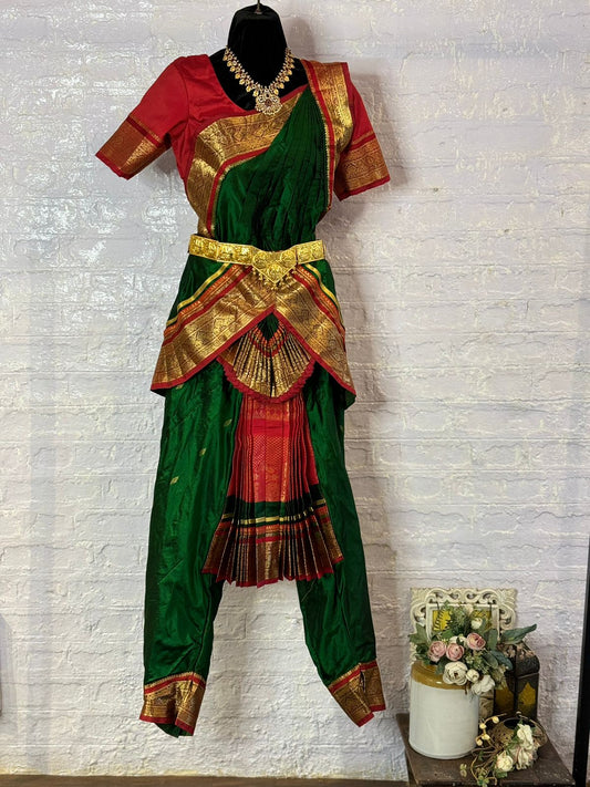 Kanjiwaram Saree Bhartnatyam Costume | L