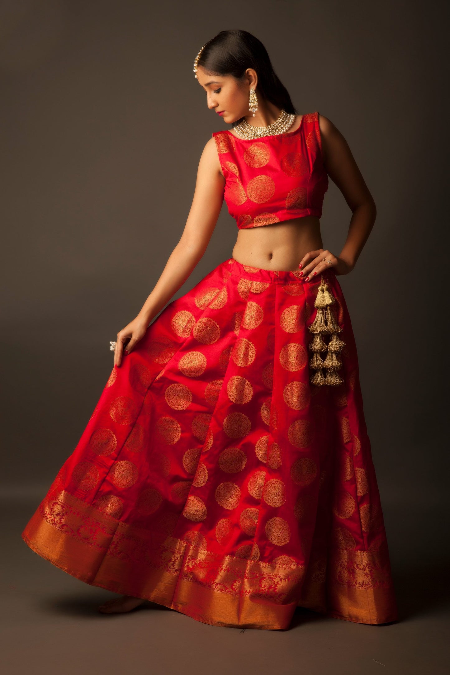 Ready to Wear Silk Kali Ghagra