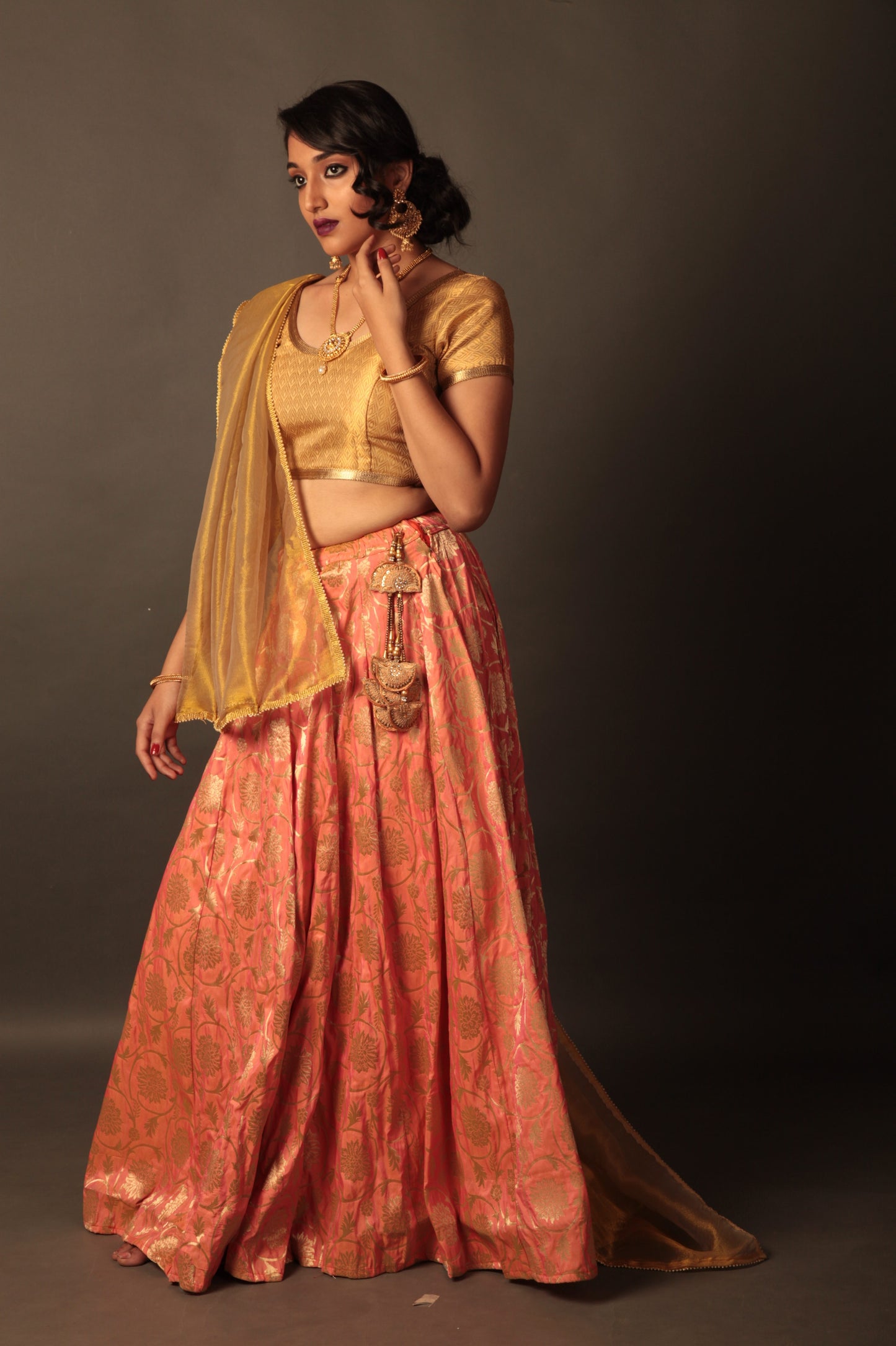 Ready to Wear Silk Kali Ghagra