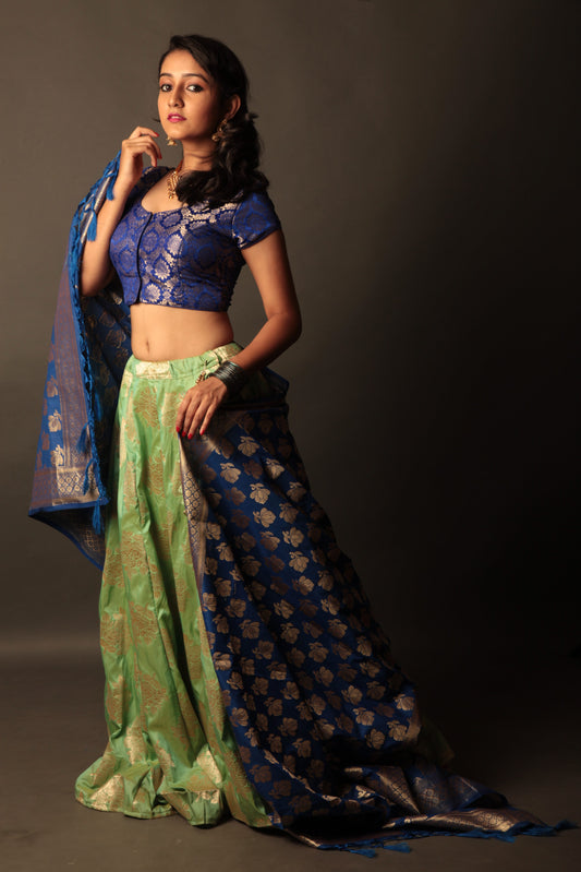 Ready to Wear Silk Kali Ghagra