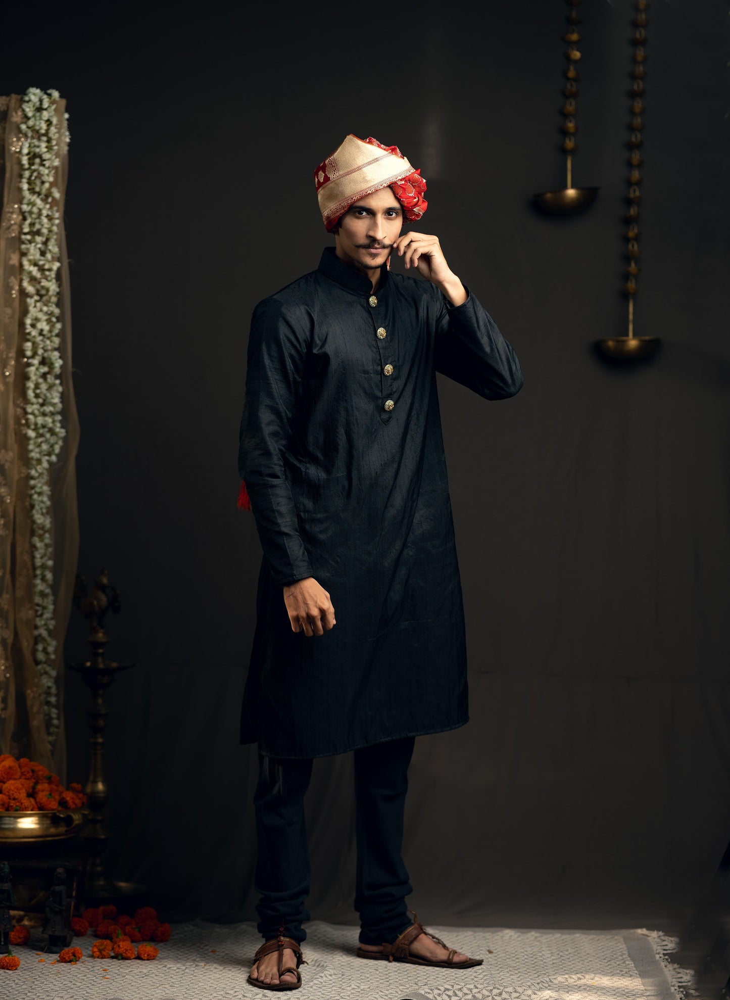 Raw Silk Kurta With Banarasi Duppatta