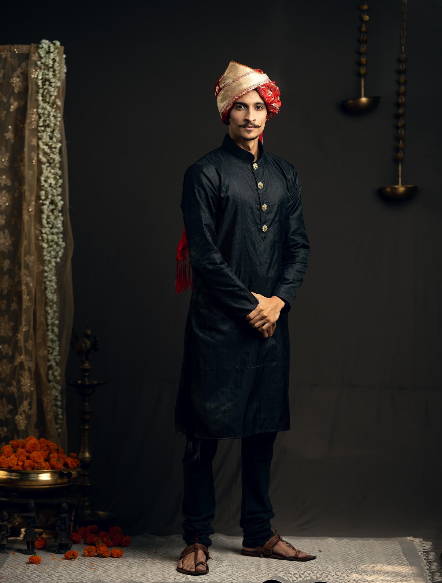 Raw Silk Kurta With Banarasi Duppatta