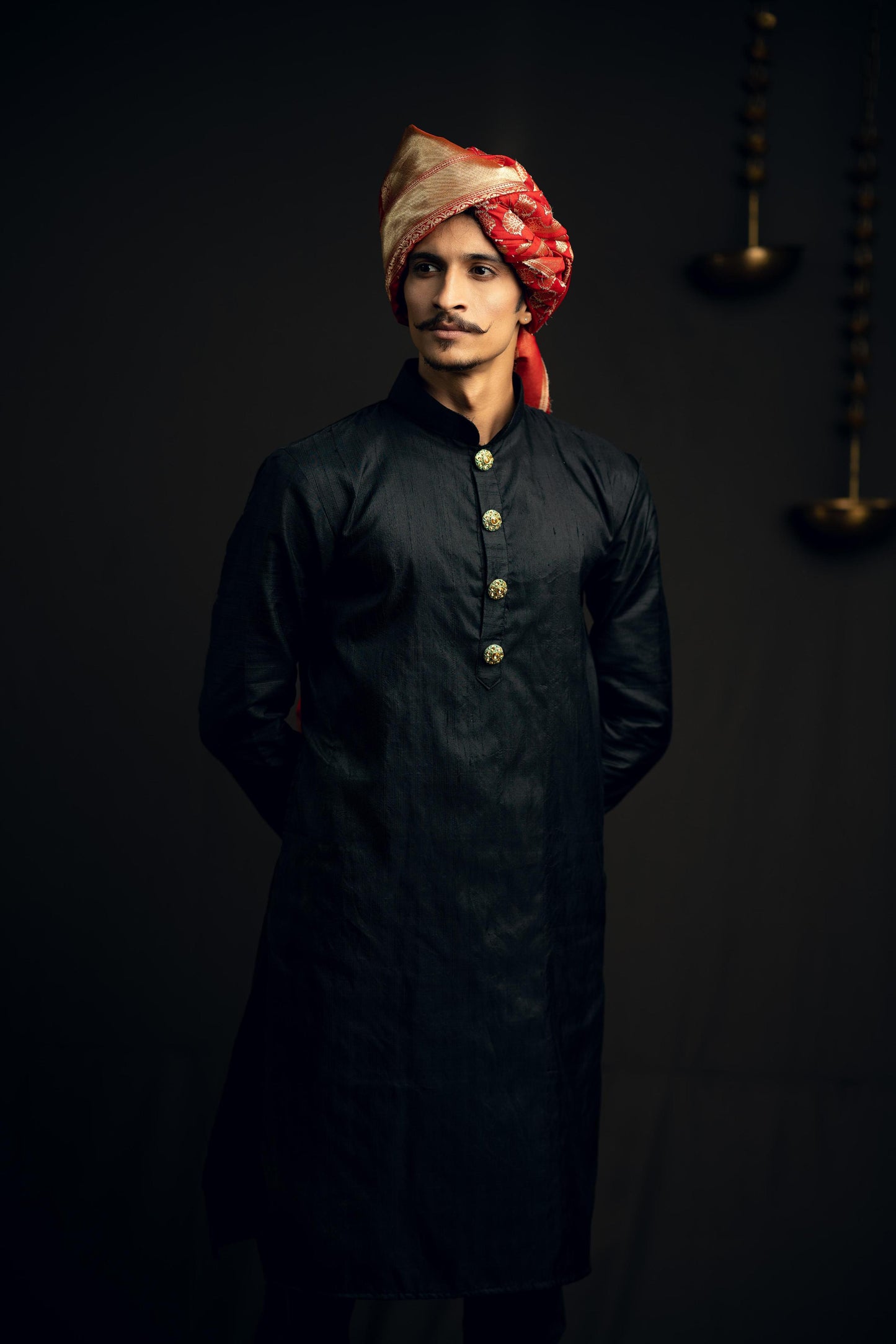 Raw Silk Kurta With Banarasi Duppatta